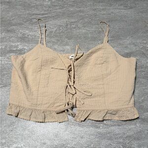 Aerie ruffle tie-front cami top size medium